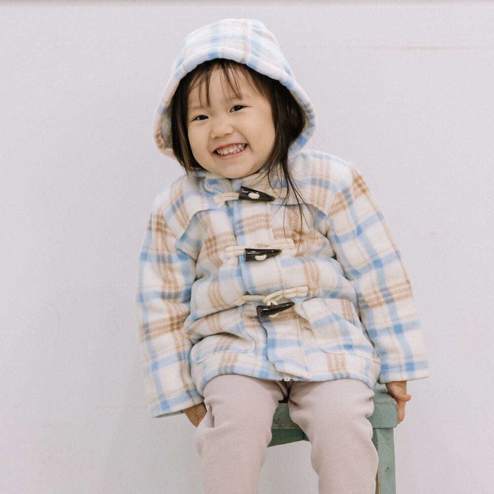 RAT-A-TATR ラッタッター ダッフルコート 中綿 チェック ナチュラル