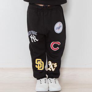 ベビーザらス限定　ＭＬＢ チームワッペン柄パンツ(ブラック&times;110cm)