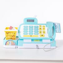 スキャンできるよ！お買い物ショッピングレジスター ブルー トイザらス限定 おままごと クリスマスプレゼント 3歳 4歳 5歳