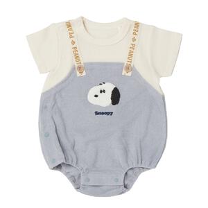 SNOOPY 半袖ボディスーツ 吊りブルマ風 スヌーピー ライトブルー&times;80cm ベビーザらス限定