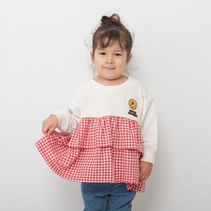 pular pular 裏毛切り替えレイヤードトレーナー (ホワイト&times;80cm)