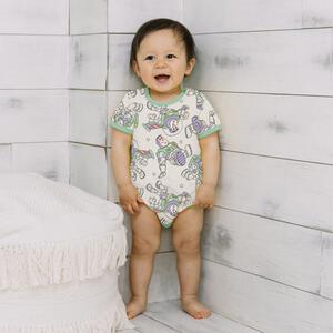 ディズニー トイストーリー 半袖ボディスーツ 総柄 バズ ホワイト&times;70cm