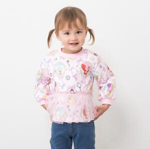 【Sophitica × tsumashi1118さん】Disney プリンセス 裏毛トレーナー 総柄 ピンク×100cm ベビーザらス限定