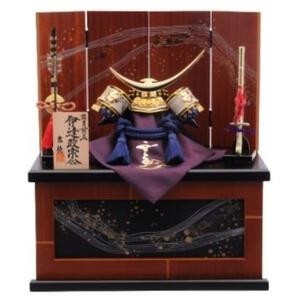 【五月人形】兜飾り 収納飾り「伊達政宗 青絲縅木目調」 (536689) コンパクト 男の子 トイザらス・ベビーザらス限定【メーカー直送】