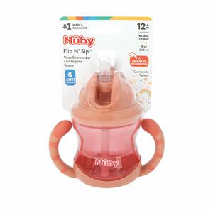 Nuby ヌービー Flip N Sip ツインハンドルマグカップ (ピンク)