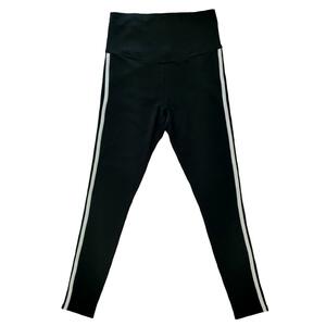 マタニティパンツ レギンス ストレッチテレコ 脇ライン ブラック×L