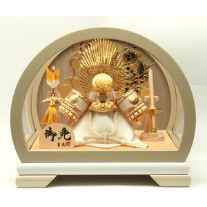 【五月人形】兜ケース飾り「織田信長グレージュ半円アクリル」（538904）トイザらス・ベビーザらス限定【メーカー直送】