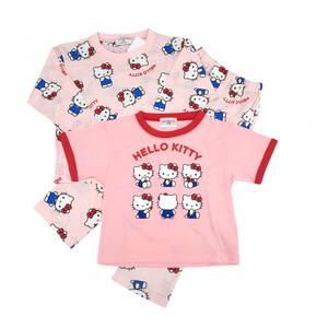SANRIO サンリオ ハローキティ 天竺長袖パジャマ＋半袖Ｔシャツセット パジャマ ピンク&times;120cm ベビーザらス限定