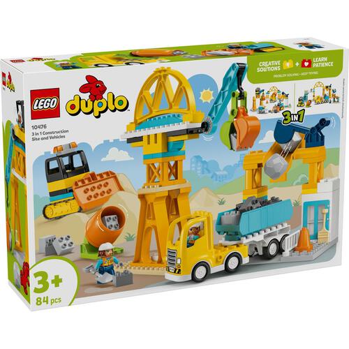レゴ LEGO デュプロ 3 in 1 こうじげんば と のりもの 10476｜おもちゃ 玩具 誕生日 プレゼント ブロック 幼児 知育 3歳 4歳 5歳