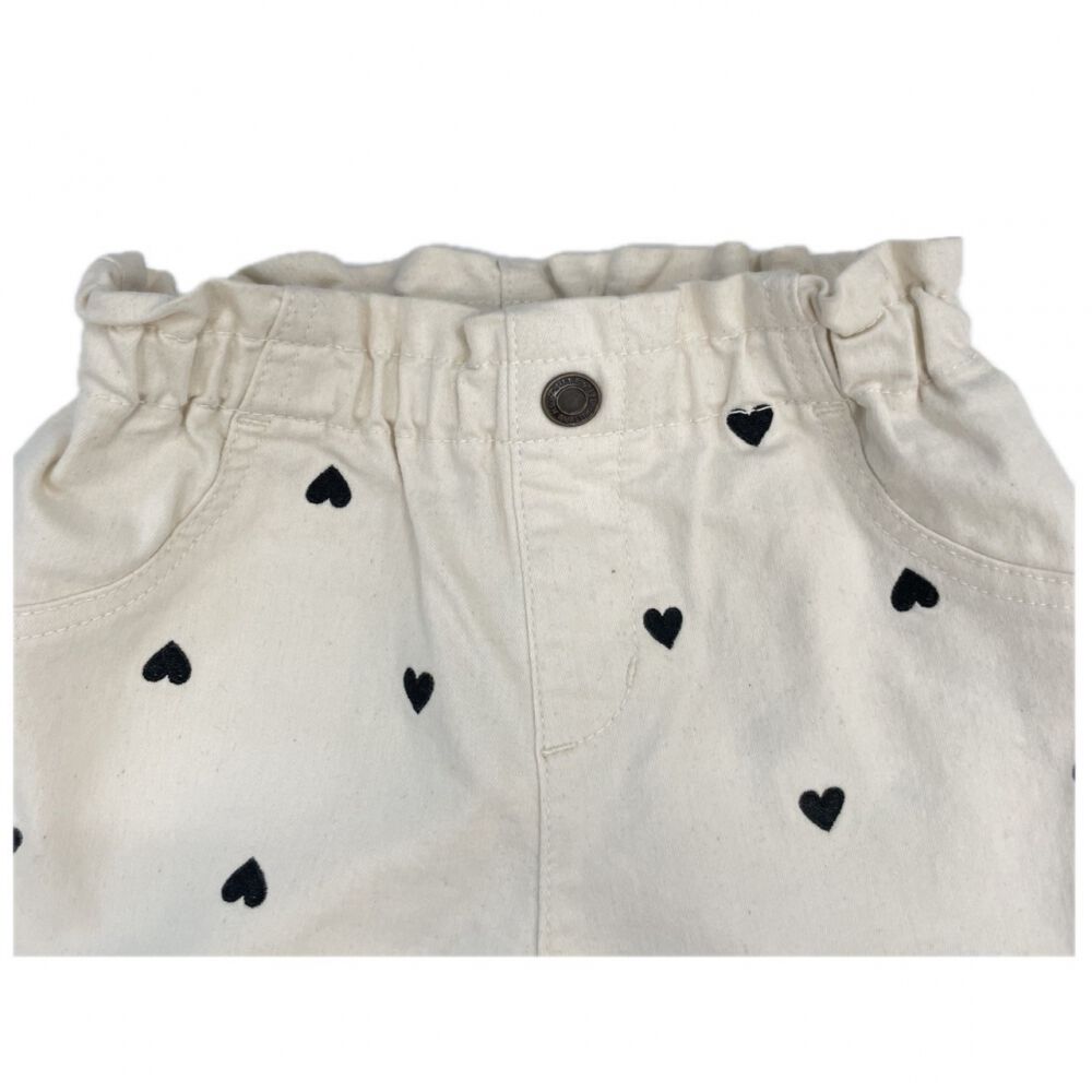 Sophitica ツイルハート刺繍パンツ(オフホワイト×95cm) | Babies