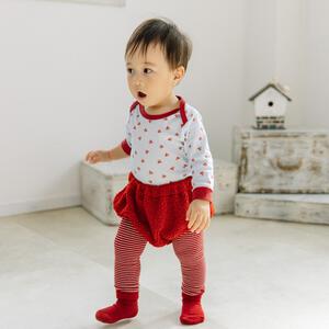 【FirstCloset×mioさん】 足付きレギンス × ボアブルマ レッド×フリー ベビーザらス限定