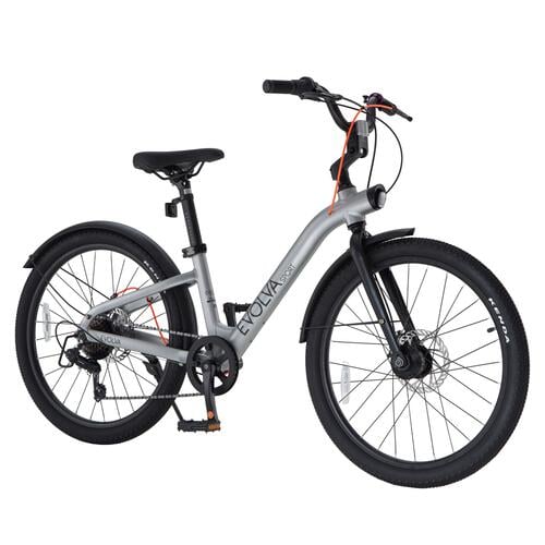 24インチ 身長140cm～168cm 子供用自転車 エボルバスポーツ マットメタリックシルバー ６段変速 トイザらス限定
