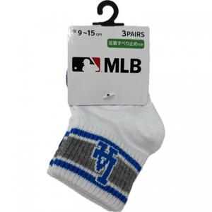MLB 3足組ソックス ロゴ グレー&times;9-15cm ベビーザらス限定