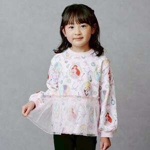 【Sophitica × tsumashi1118さん】Disney プリンセス 裏毛トレーナー 総柄 ピンク×130cm ベビーザらス限定