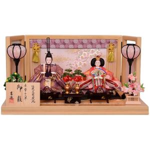 【雛人形】親王飾り「御簾付屏風枝桜刺繍」 (605859)ひな人形 ひな祭り お雛様 おしゃれ【メーカー直送】