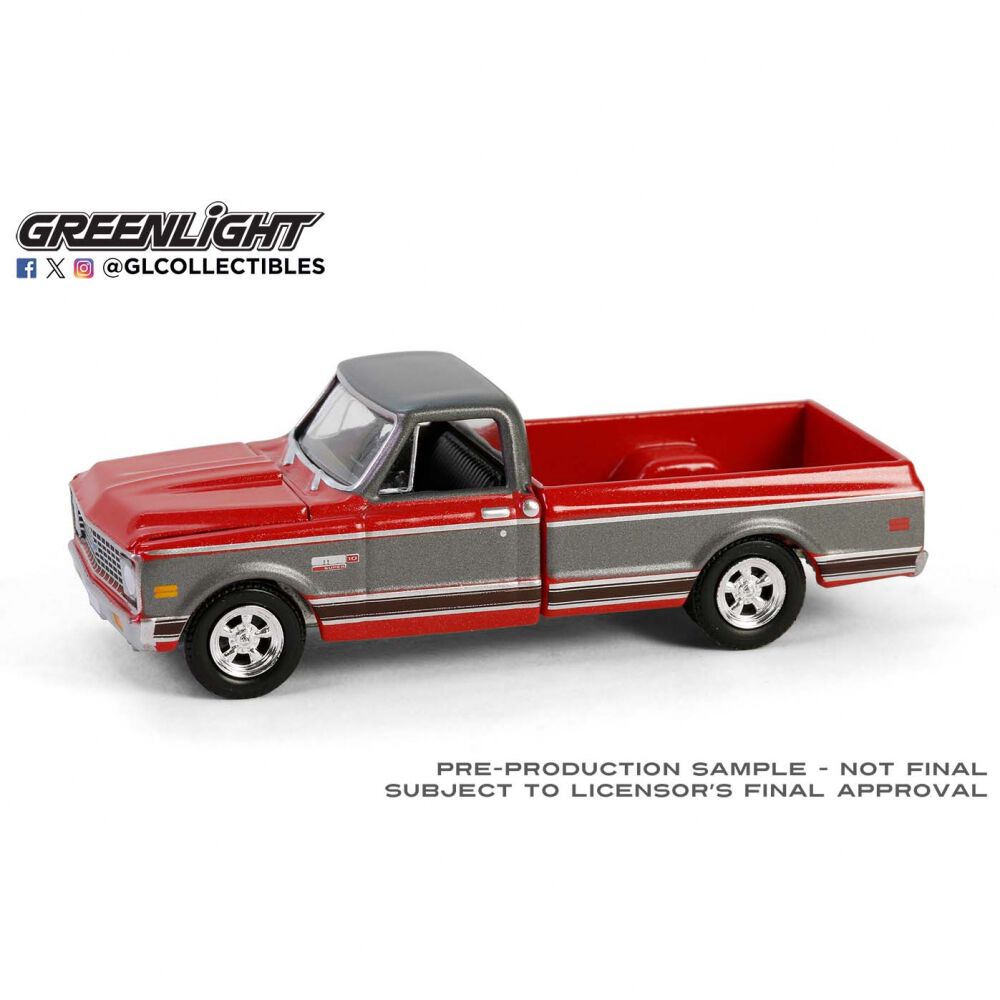 GL 1/64 1972 Chevy Cheyenne C10 Short Bed - Ruby Red and Gunmetal