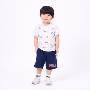 POLO BCS ロゴクマ総柄Ｔシャツ オートミール&times;110cm ベビーザらス限定