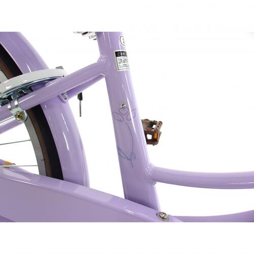 22インチ 身長120～135cm 子供用自転車 アルミラ ライトパープル  バスケット LED オートライト 7歳