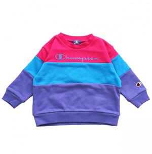 【Champion】長袖切替トレーナー パープル×130cm ベビーザらス限定