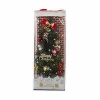 クリスマスツリー 28cm LEDミニファイバーツリー 組み立て不要 コンパクト 玄関先 トイザらス限定