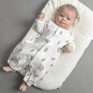 【ブラックフライデー】長袖前開きワンタッチロンパース クマ(ブラウン×50-60cm) ベビーザらス限定