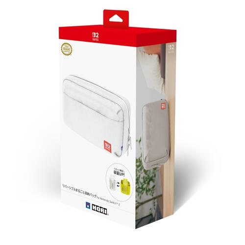 リバーシブルまるごと収納バッグ for Nintendo Switch 2 ホワイト&times;イエロー