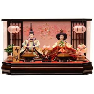 【雛人形】ケース飾り 親王飾り「格子に霞桜六角アクリル」  (322135)ひな人形 ひな祭り おしゃれ トイザらス・ベビーザらス限定【メーカー直送】