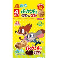 Disney ズートピア パックンチョ チョコプチパック 4連 クリーム入りビスケット お菓子
