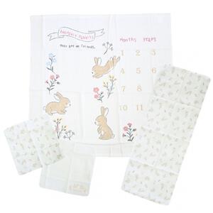 タオル＆ガーゼ浴用４点セットうさぎ柄(うさぎ&times;フリー)ベビーザらス限定