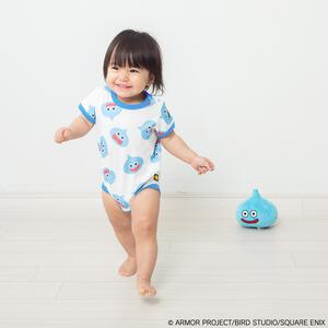 ドラクエベビー＆キッズ 半袖ボディスーツ スライムぴぴぴ ブルー×80cm