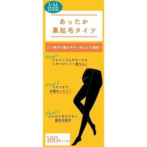 裏起毛タイツ ブラック×L-LL