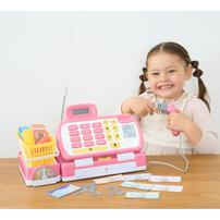 スキャンできるよ！お買い物ショッピングレジスター ピンク トイザらス限定 おままごと クリスマスプレゼント 3歳 4歳 5歳