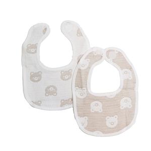 多重ガーゼスタイ2枚組 くま(ベージュ×フリー) ベビーザらス限定