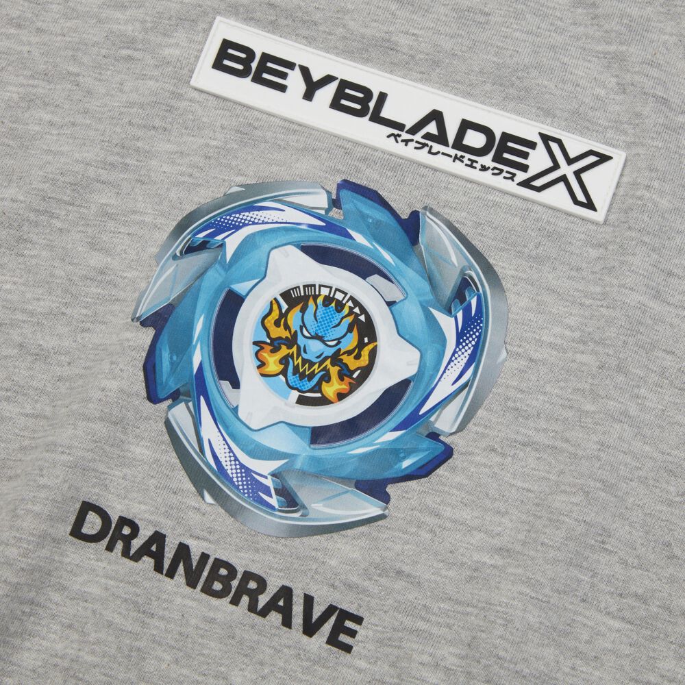 BEYBLADE X 長袖Tシャツ ロゴワッペン ベイブレード エックス グレー