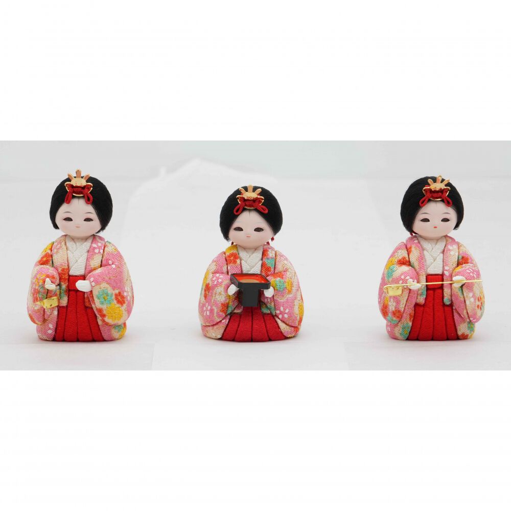 雛人形】木目込みケース飾り 五人飾り「ひなまり」クリスタル (337206