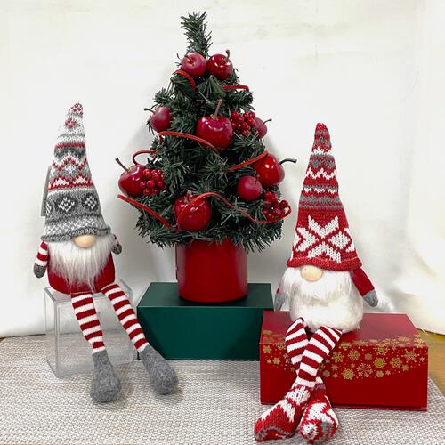 ノルディック足ブラサンタS グレー＆レッド