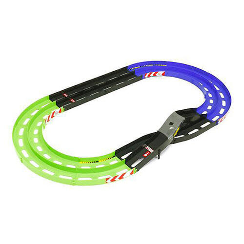 ミニ四駆 オーバルホームサーキット 立体レーンチェンジタイプ(ライトグリーン/ブルー)