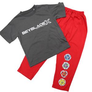BEYBLADE X ベイブレードエックス 半袖パジャマ ロゴプリント ブラック×150cm