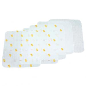 日本製 ガーゼハンカチ5枚入り ひよこ柄 イエロー ベビーザらス限定