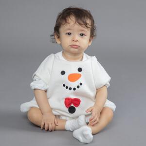 クリスマス スモック  コスチューム キッズ ベビー サンタクロース コスチューム 子供 衣装 スノーマン ホワイト×70-80cm ベビーザらス限定