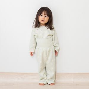 長袖腹巻付きパジャマ ニットキルト デイジー柄 ミントグリーン&times;90cm ベビーザらス限定