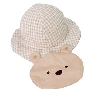 クマ日よけハット ライトベージュ&times;46cm