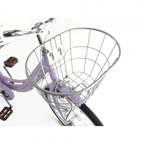 22インチ 身長120～135cm 子供用自転車 アルミラ ライトパープル  バスケット LED オートライト 7歳