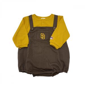 MLB サロッペットドッキングボディスーツ パドレス イエロー×70cm ベビーザらス限定