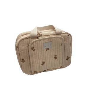 ヌビ おむつポーチ くま柄 ベージュ