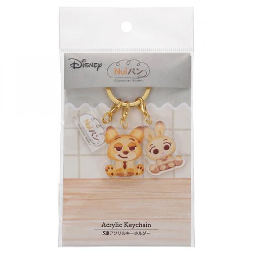 ディズニーキャラクター Nuiパン 3連アクリルキーホルダー キャラクターパン（すわり）ニック・ジュディ クリスマスプレゼント 15歳 16歳 17歳