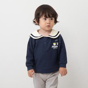 SNOOPY スヌーピー トレーナー 裏衿付き ネイビー×95cm