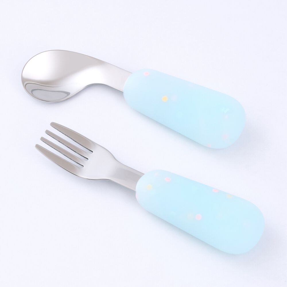 dear BABY ディアベビー ベビースプーン&フォーク (ブルーバブル