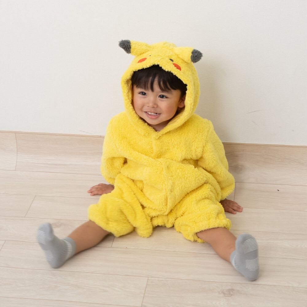 monpoke モンポケ 長袖ロンパース ピカチュウなりきり イエロー