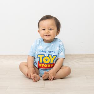 Disney  ディズニー 半袖ボディスーツ ドッカン サガラ TOY STORY ロゴ サックス&times;70cm ベビーザらス限定 赤ちゃん 出産準備 出産祝い ベビー服 子供服